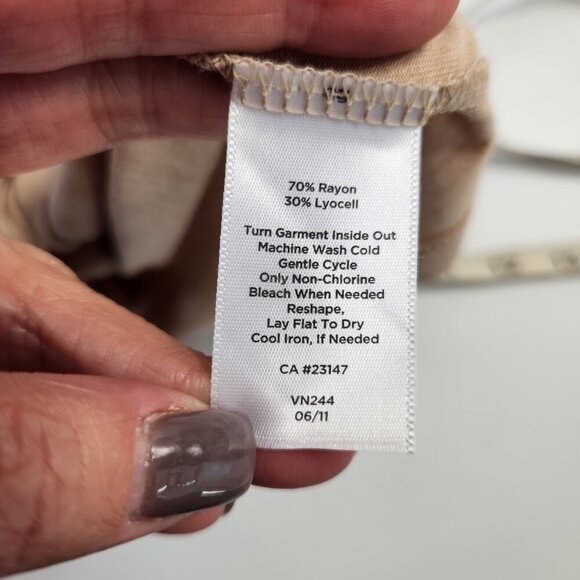 Talbots Womens Plus Pleated 3/4 Balloon Sleeve Blouse Size 3X Scoop Neck Tan - Picture 7 of 10